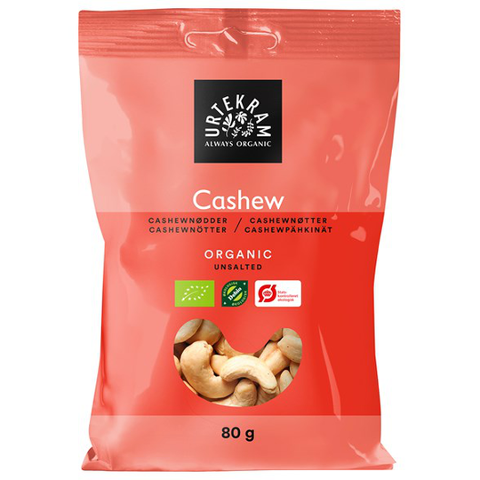 Urtekram Food Ekologiska Cashewnötter Osaltade, 80 g