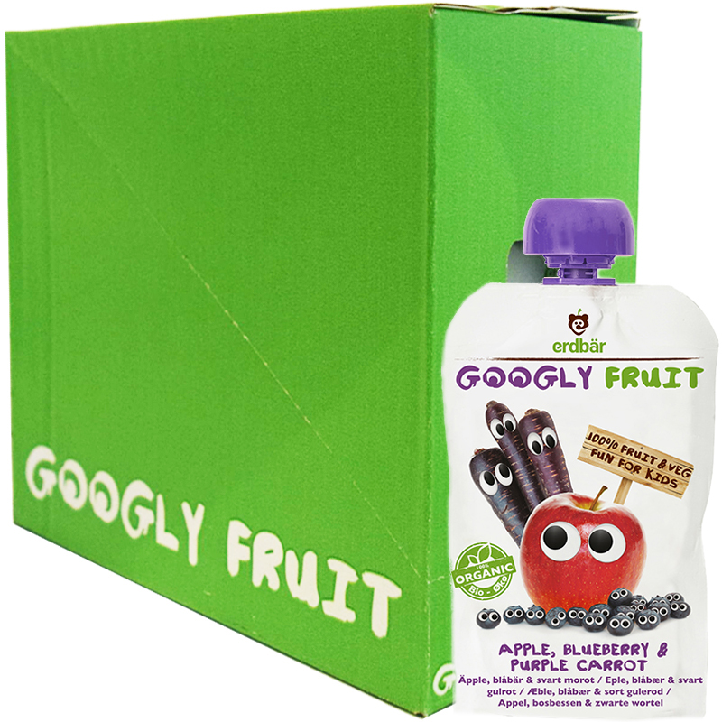 Hel Låda Fruktpuré Äpple, Blåbär & Lila Morot 6 x 100g - 84% rabatt