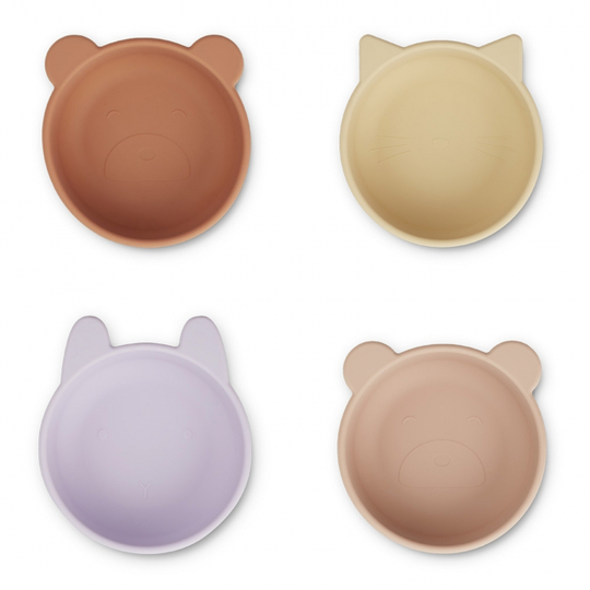 Liewood Iggy Silikonskål Light Lavender Mix 4-pack