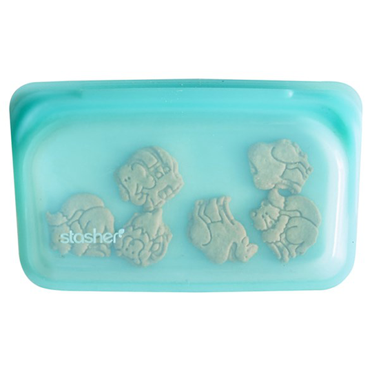 Stasher Bag Återanvändbar Förvaringspåse Silikon - Aqua Small / Snack