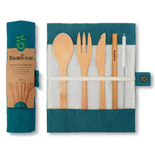 Bambaw Bestickset Bambu, 5 delar Lagoon