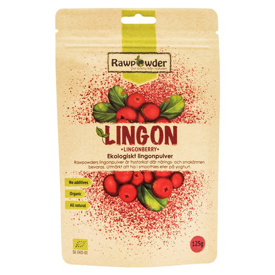 Rawpowder Ekologiskt Lingonpulver, 125 g