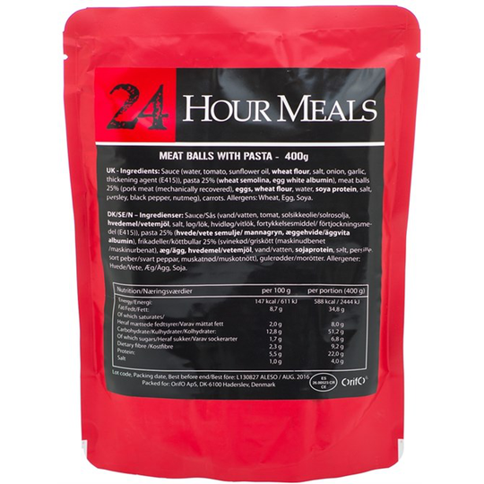 24Hour Meals Meatballs With Pasta