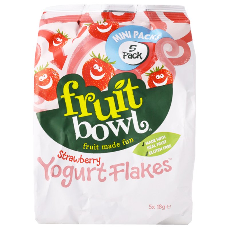 Fruktsnacks "Strawberry Yoghurt Flakes" 5 x 18g - 48% rabatt