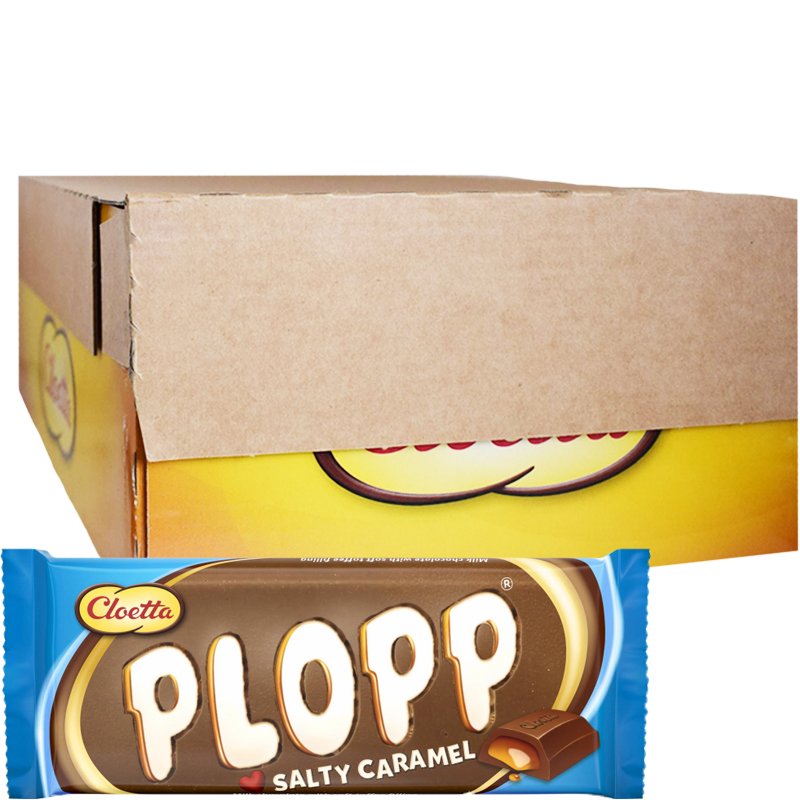 Hel Låda Godis "Plopp Salty Caramel" 28 x 80g - 84% rabatt