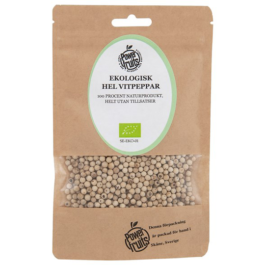 Powerfruits Ekologisk Vitpeppar Hel, 50 g