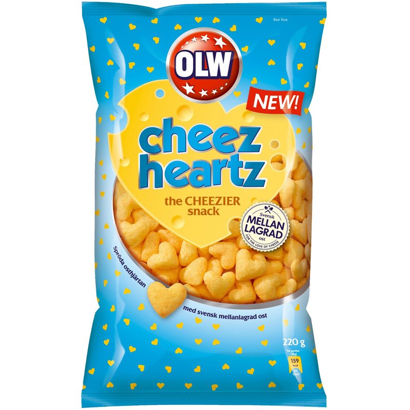 Snacks "Cheez Heartz" 220g - 50% rabatt