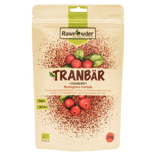Rawpowder Ekologiska Tranbär, 250 g