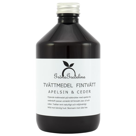 Gröna Gredelina Miljövänligt Fintvättmedel Apelsin & Ceder, 500 ml