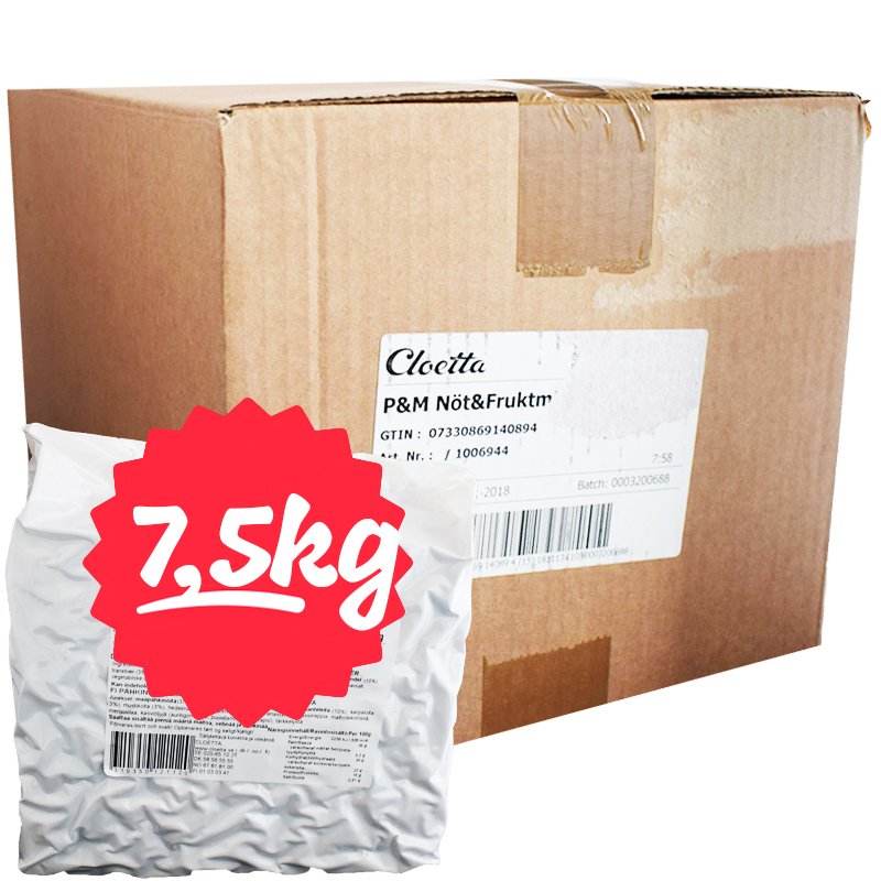 Hel Låda Nöt- & Fruktmix 3 x 2,500g - 67% rabatt