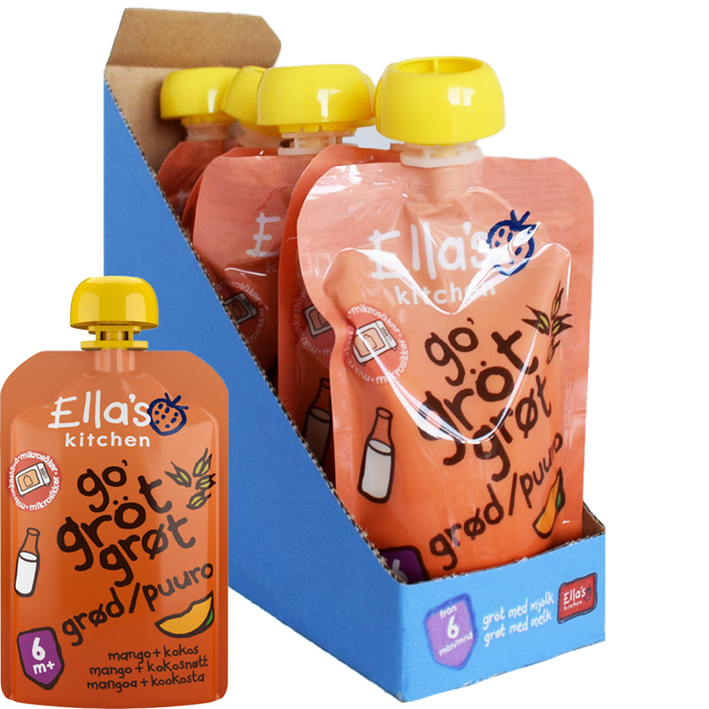 Hel Låda Barnmat Gröt, Mango & Kokos 6 x 100g - 43% rabatt