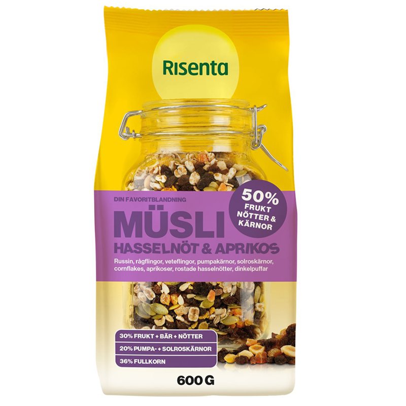 Müsli Aprikos & Hasselnötter 600g - 44% rabatt