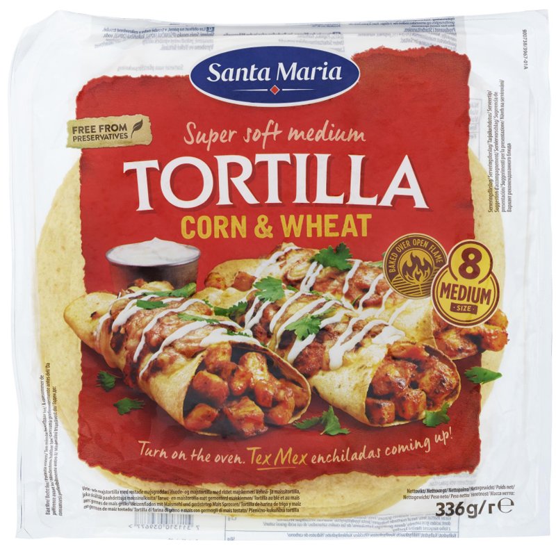 Tortillabröd "Corn & Wheat" Medium 336g - 33% rabatt
