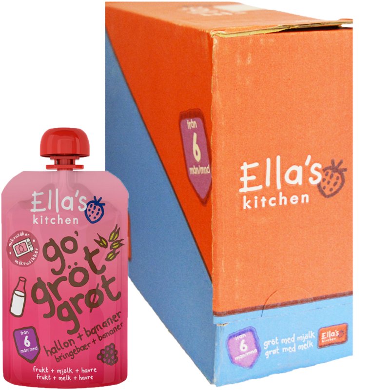 Hel Låda Barnmat Gröt Hallon & Banan 6 x 100g - 29% rabatt