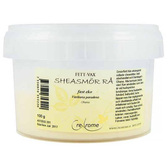 Crearome Ekologiskt Sheasmör Rå Fast, 100 g