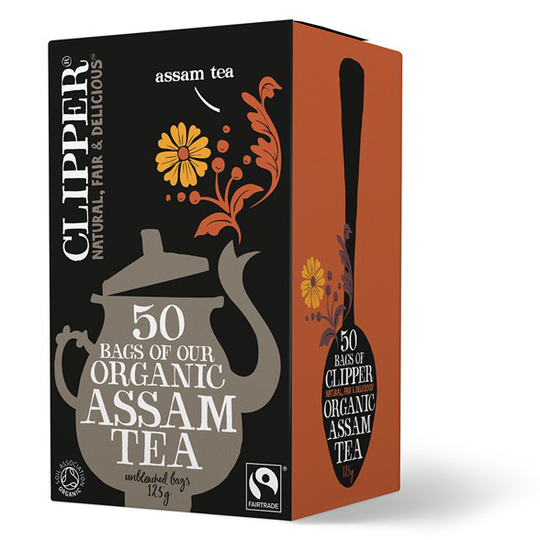 Clipper Svart Te Assam, 50 påsar