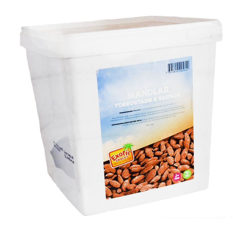 Mandlar Torrostade & Saltade 3kg - 78% rabatt