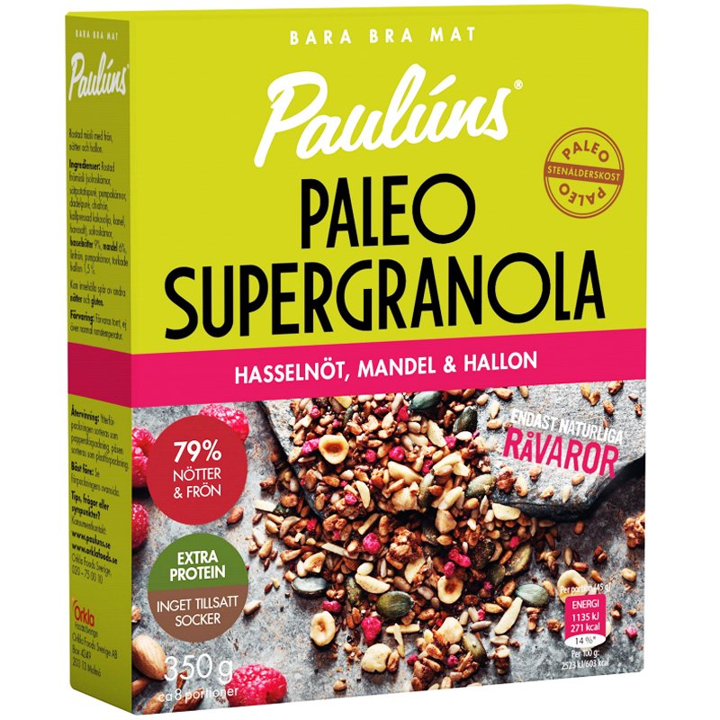 Müsli Hasselnöt, Mandel & Hallon - 22% rabatt
