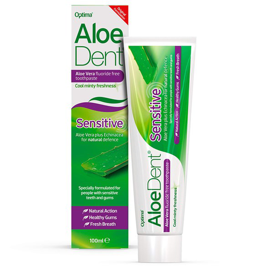 AloeDent Aloe Vera Sensitive Fluoride Free Toothpaste, 100 ml