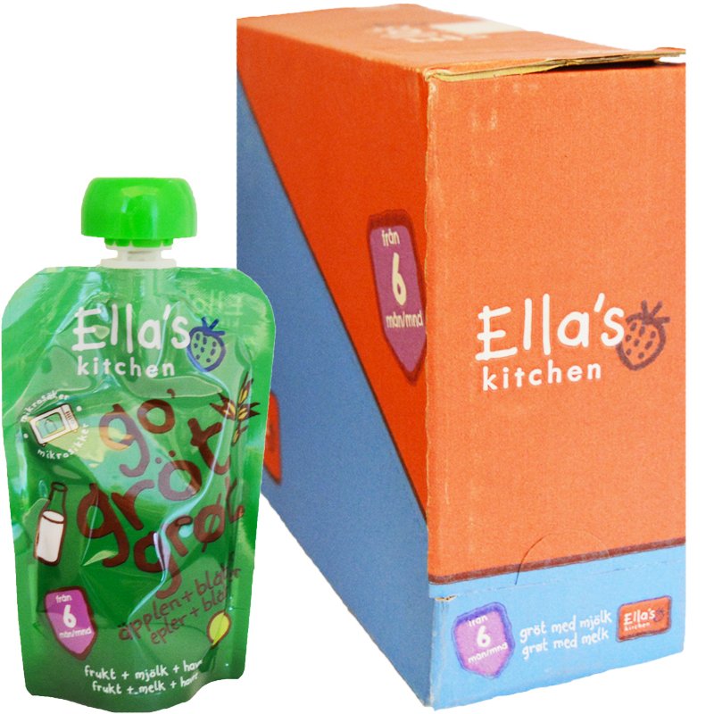 Hel Låda Barnmat Gröt Äpple & Blåbär 6 x 100g - 29% rabatt