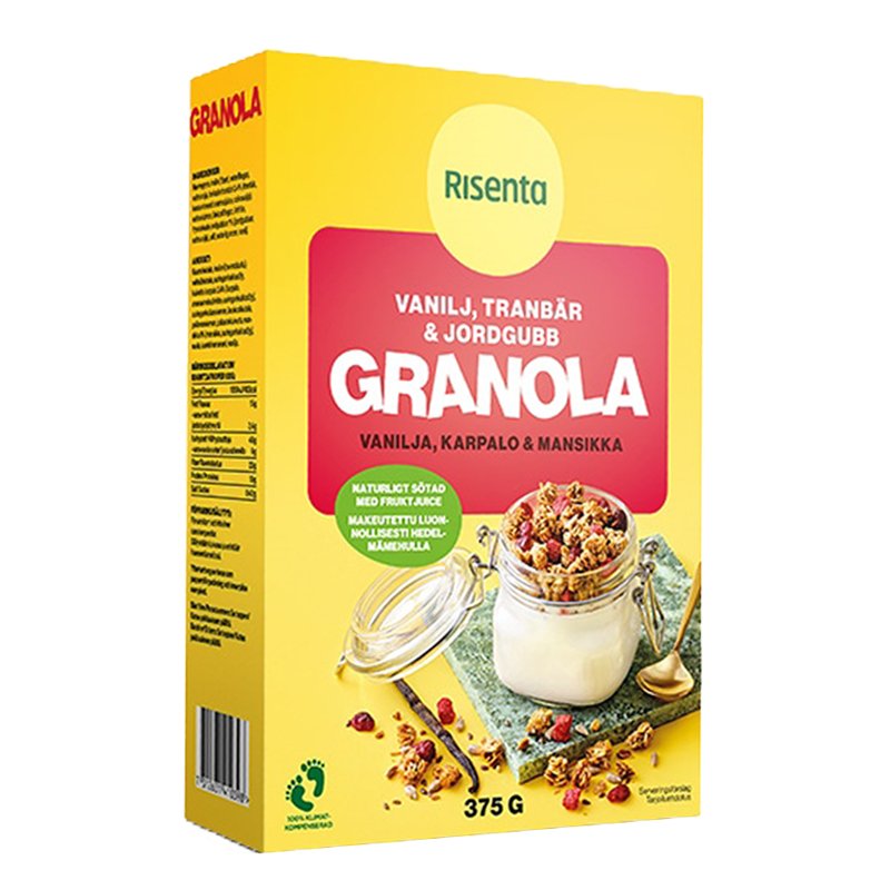 Granola Vanilj, Tranbär & Jordgubb 375g - 27% rabatt