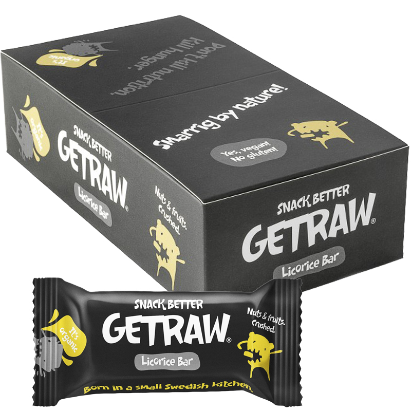 Hel Låda Rawbars "Licorice" 12 x 48g - 47% rabatt