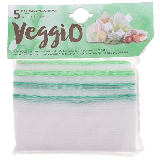 Veggio Återanvändningsbara Frukt- & Gröntpåsar 5-pack