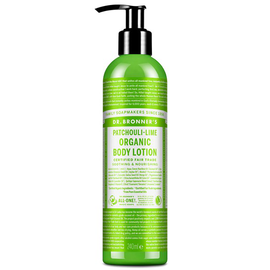Dr. Bronner’s Organic Body Lotion Patchouli-Lime, 240 ml