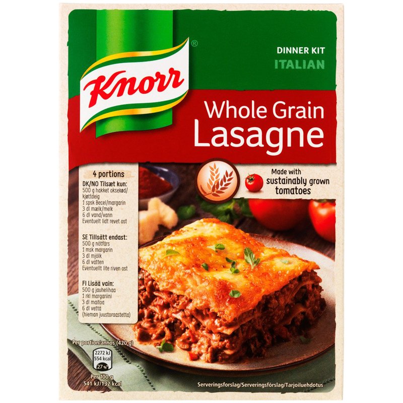 Kno Täysjyvä Lasagne ateria-aines 265g - 26% rabatt