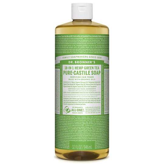 Dr. Bronner’s Organic Pure-Castile Liquid Soap Green Tea 946 ml