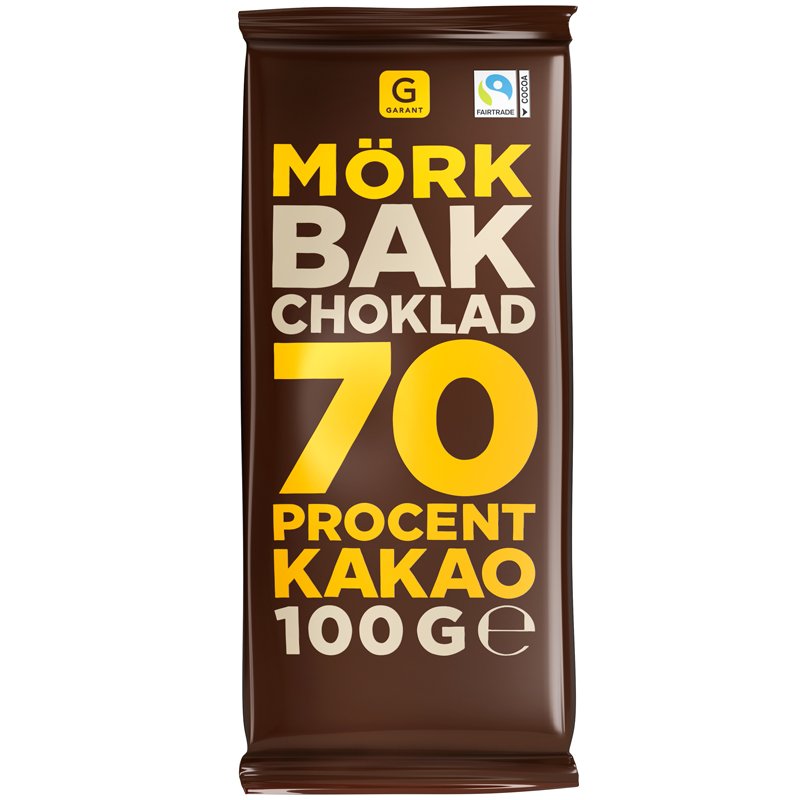 Bakchoklad 70% Mörk - 19% rabatt