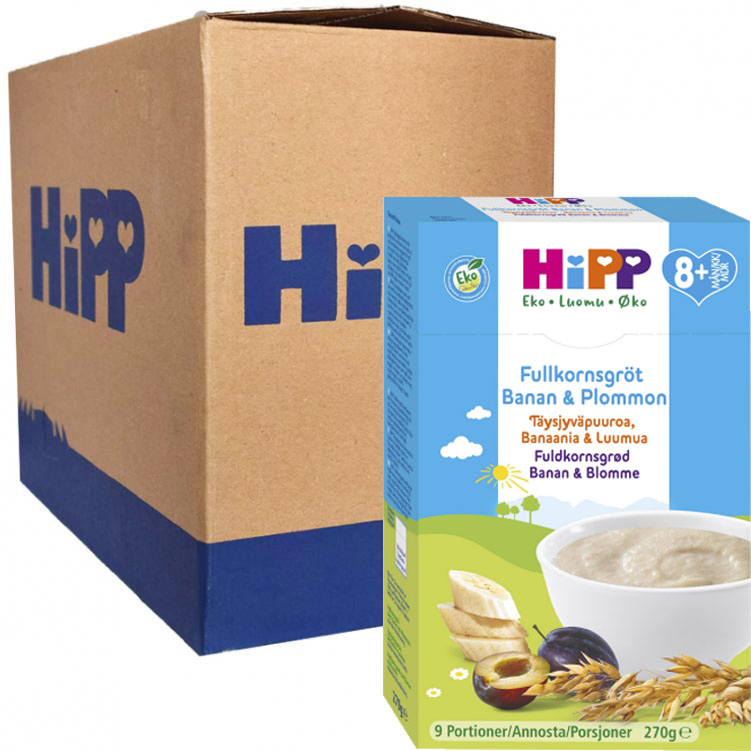 Eko Hel Låda Barnmat Fullkornsgröt Banan & Plommon 6 x 270g - 48% rabatt