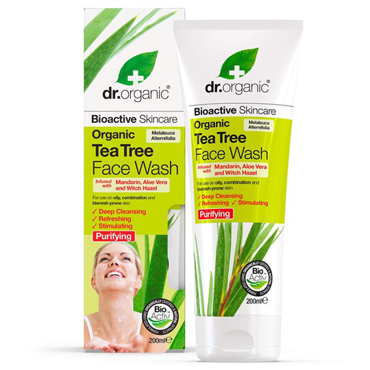Dr. Organic Tea Tree Face Wash, 200 ml