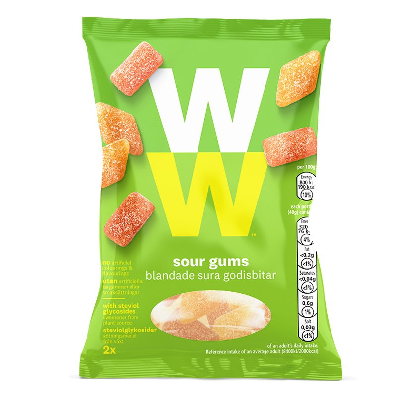 Godisbitar "Sour Gums" 80g - 40% rabatt