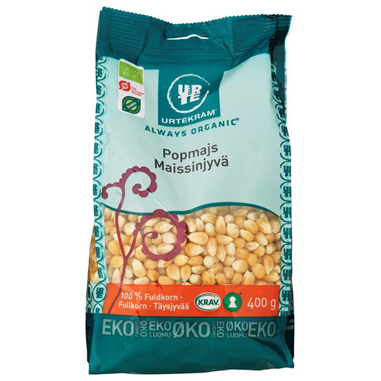 Urtekram Food Popcorn Majskorn, 400 g