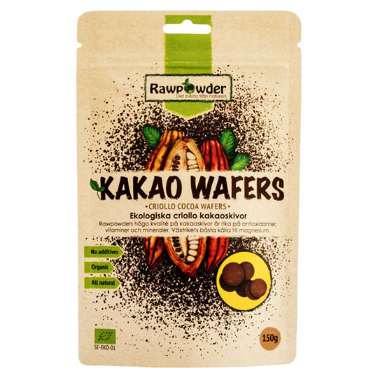 Rawpowder Ekologiska Kakaoskivor Criollo, 150 g