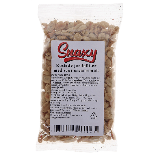 Snaxy Rostade Jordnötter Sour Cream