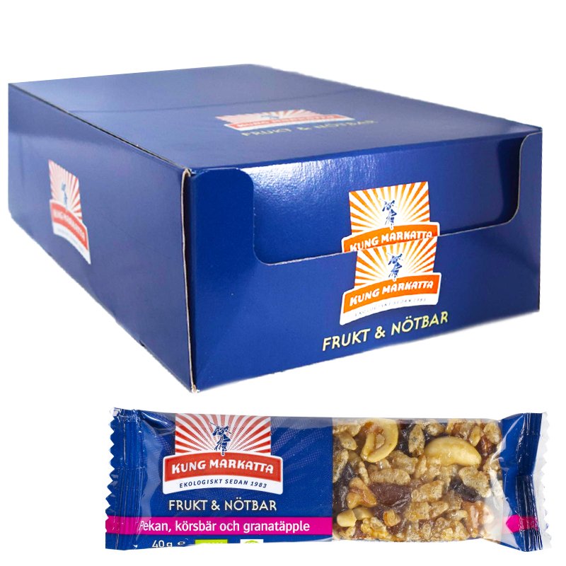 Eko Hel Låda Frukt- & Nötbar Granatäpple & Pekannöt 20 x 40g - 64% rabatt