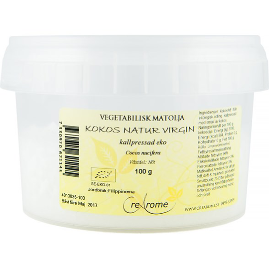 Crearome Ekologisk Kokosolja Virgin Natur Kallpressad 100 g