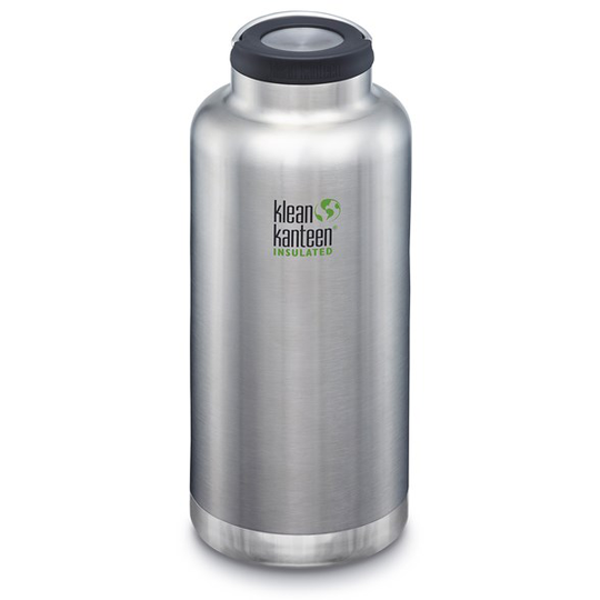 Klean Kanteen TKWide Isolerad Flaska med Ögelkork - Brushed Stainless, 1,9 L