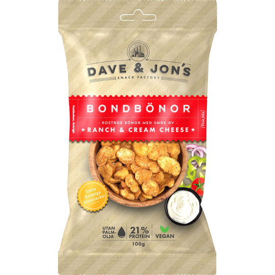 Dave & Jon´s Bondbönor Ranch & Cream Cheese