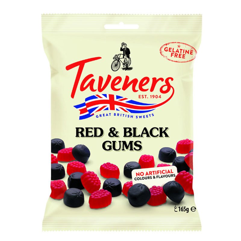 Godis "Red & Black Gums" 165g - 22% rabatt