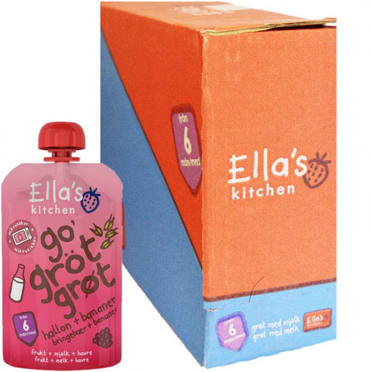 Hel Låda Barnmat Gröt Hallon & Banan 6 x 100g - 38% rabatt
