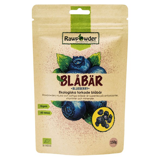 Rawpowder Ekologiska Torkade Blåbär, 150 g