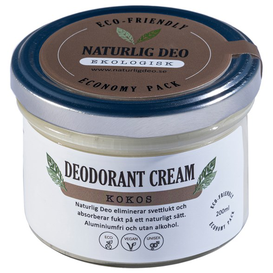 Naturlig Deo Ekologisk Deodorant Cream Kokos 200 ml