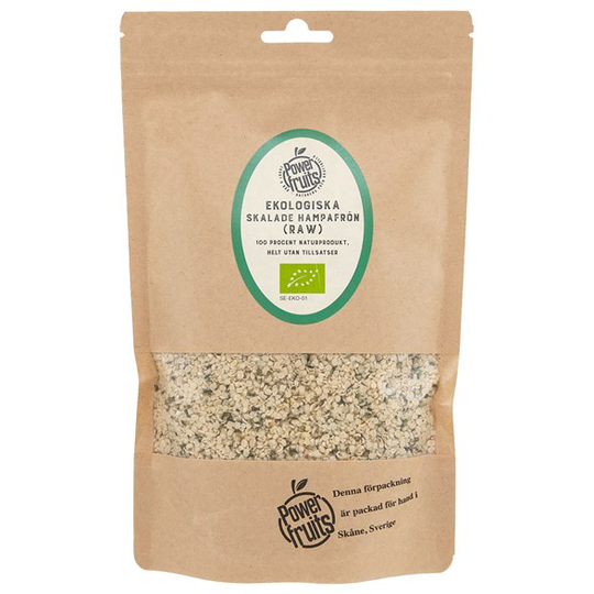 Powerfruits Ekologiska Hampafrön Skalade RAW, 250 g