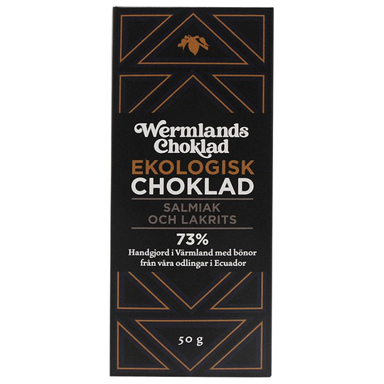 WermlandsChoklad Ekologisk Choklad Salmiak & Lakrits 73%, 50 g