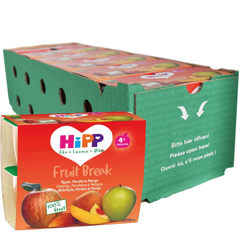 Hel Låda Barnmat Äpple, Persika & Mango 24 x 100g - 31% rabatt
