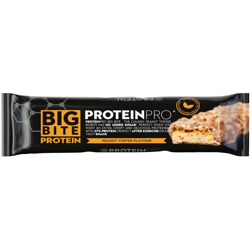 Proteinbar "Big Bite Peanut & Toffee" 45g - 20% rabatt