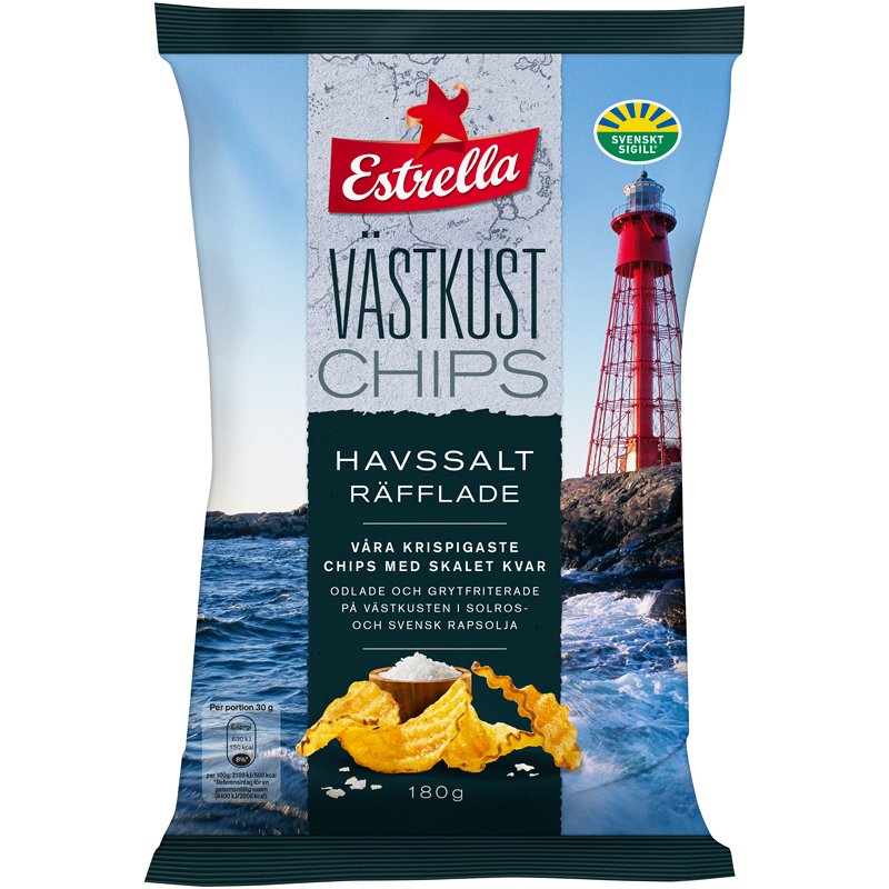 Västkustchips Havssalt Räfflade - 19% rabatt
